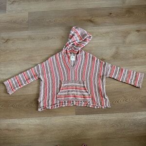 Rip Curl Stripe Poncho Beach Cotton Blend Small Soft